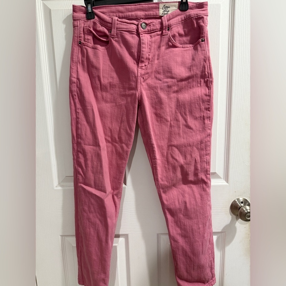 Pink Straight Leg Jeans with Relaxed Fit see all pics barbie pink
